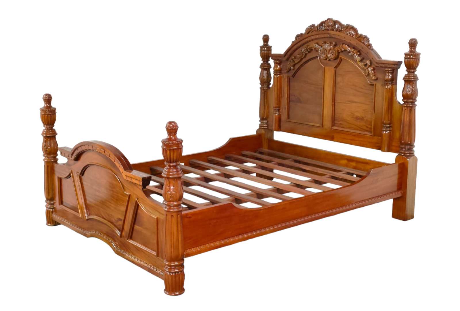 SATURN MAHOGANY CARVED FRENCH BED