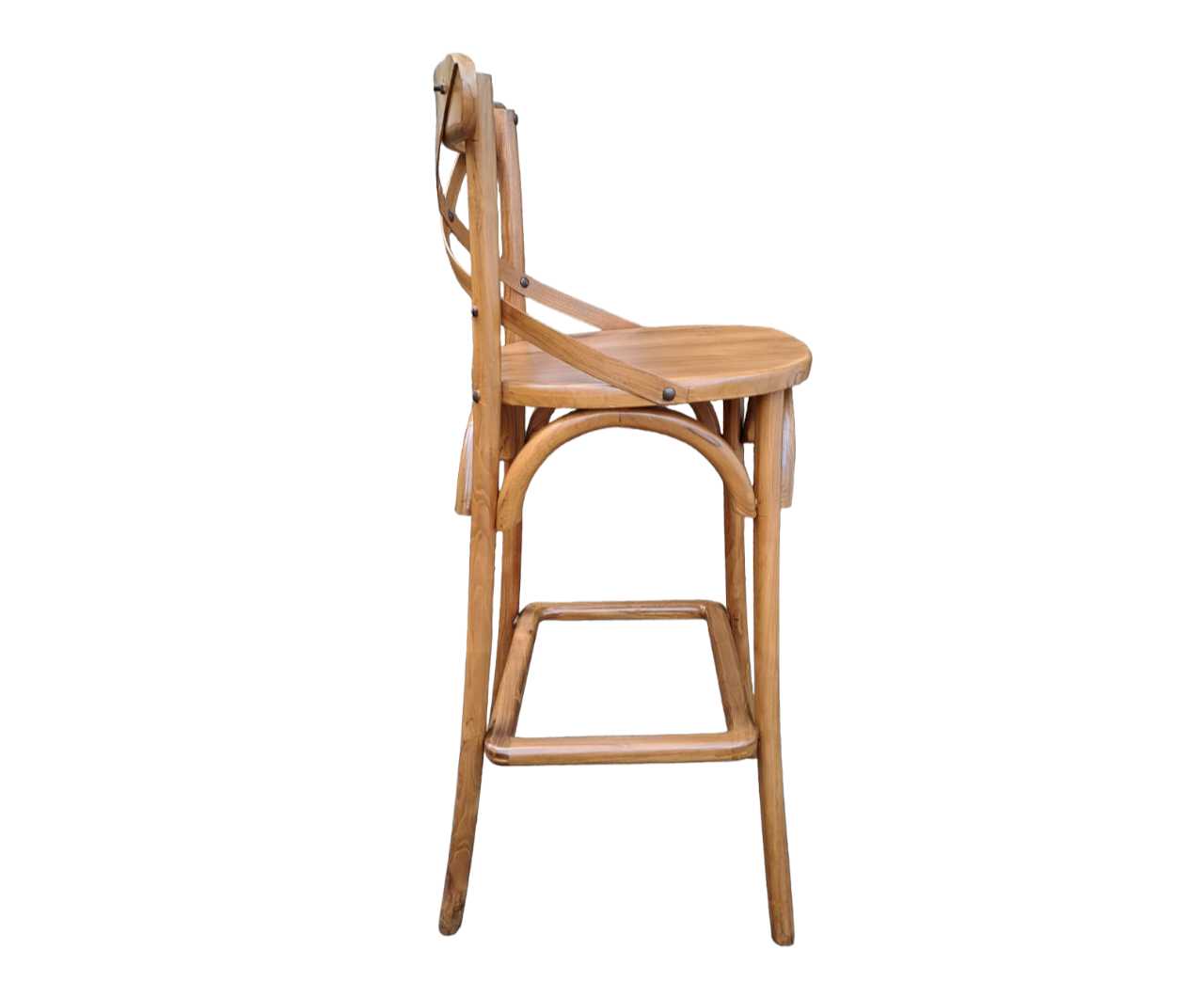 CROSSBACK TEAK BARSTOOL