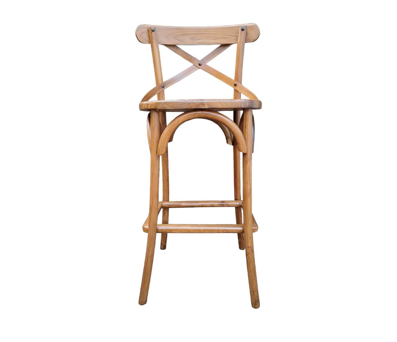 CROSSBACK TEAK BARSTOOL