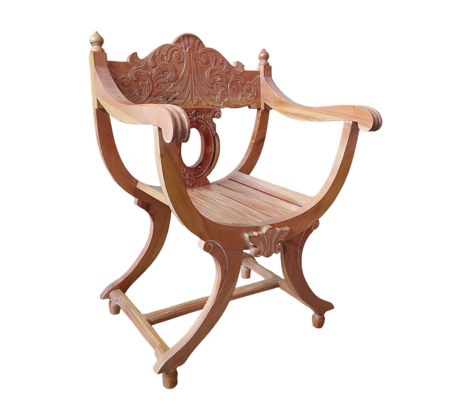 Neville Mahogany wood French Armchair