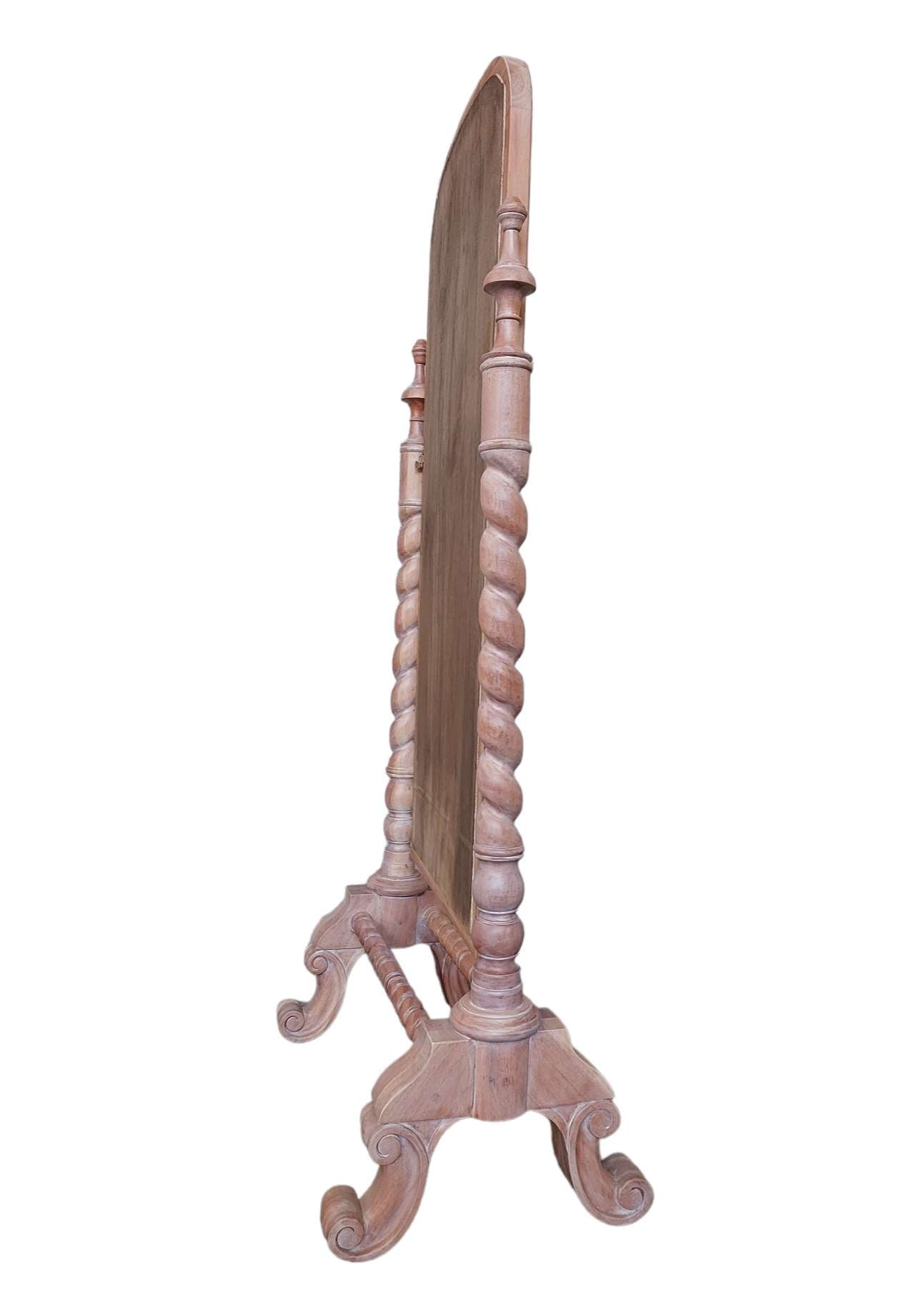 VALENTINA  FRENCH BARLEY TWIST CHEVAL MIRROR