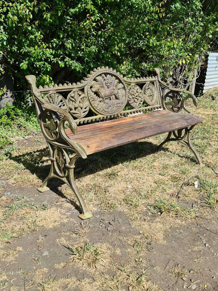 CAST IRON DOG BENCH SEAT
