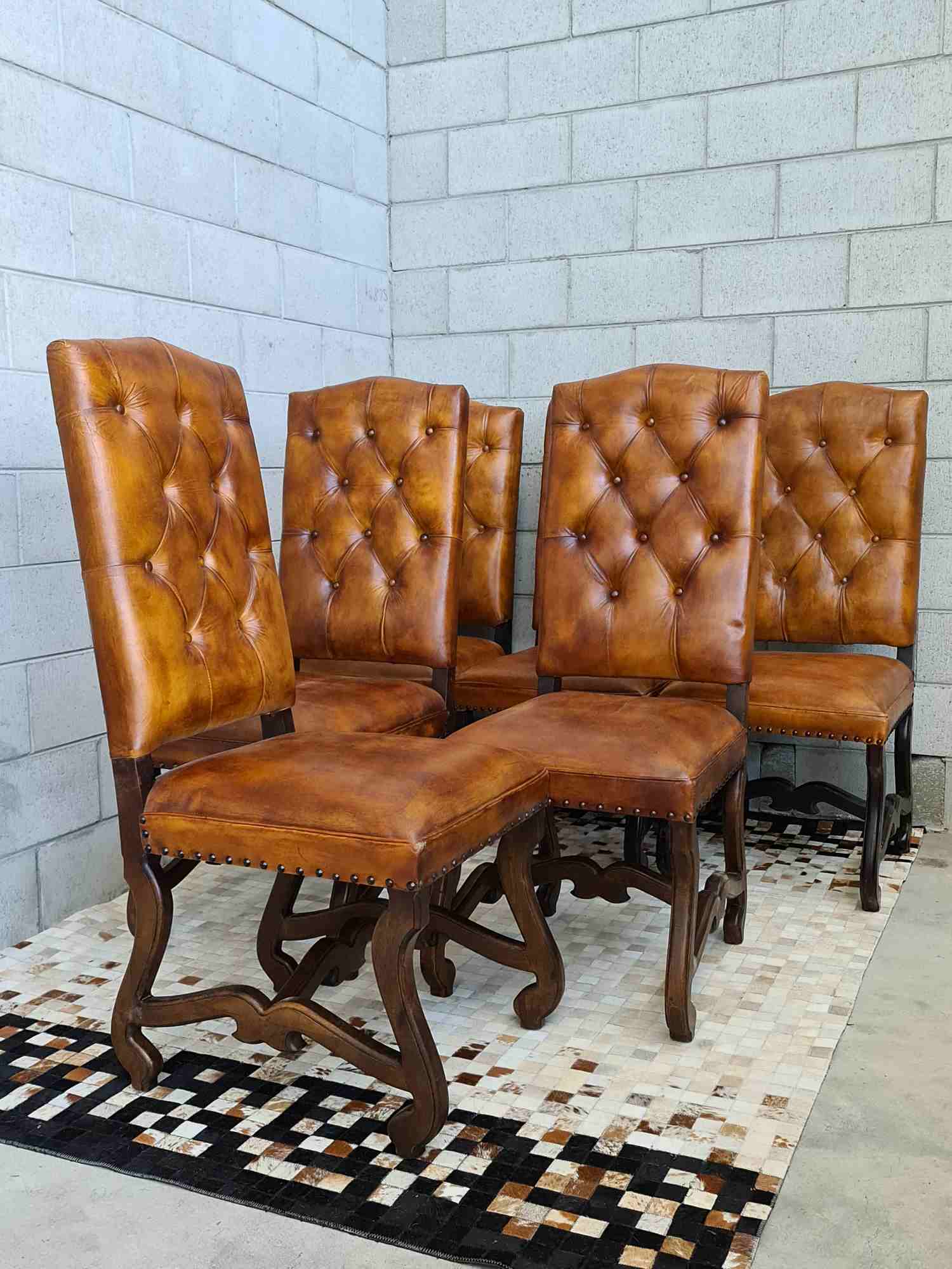 6 × Albertson French Dining Chairs in Leather