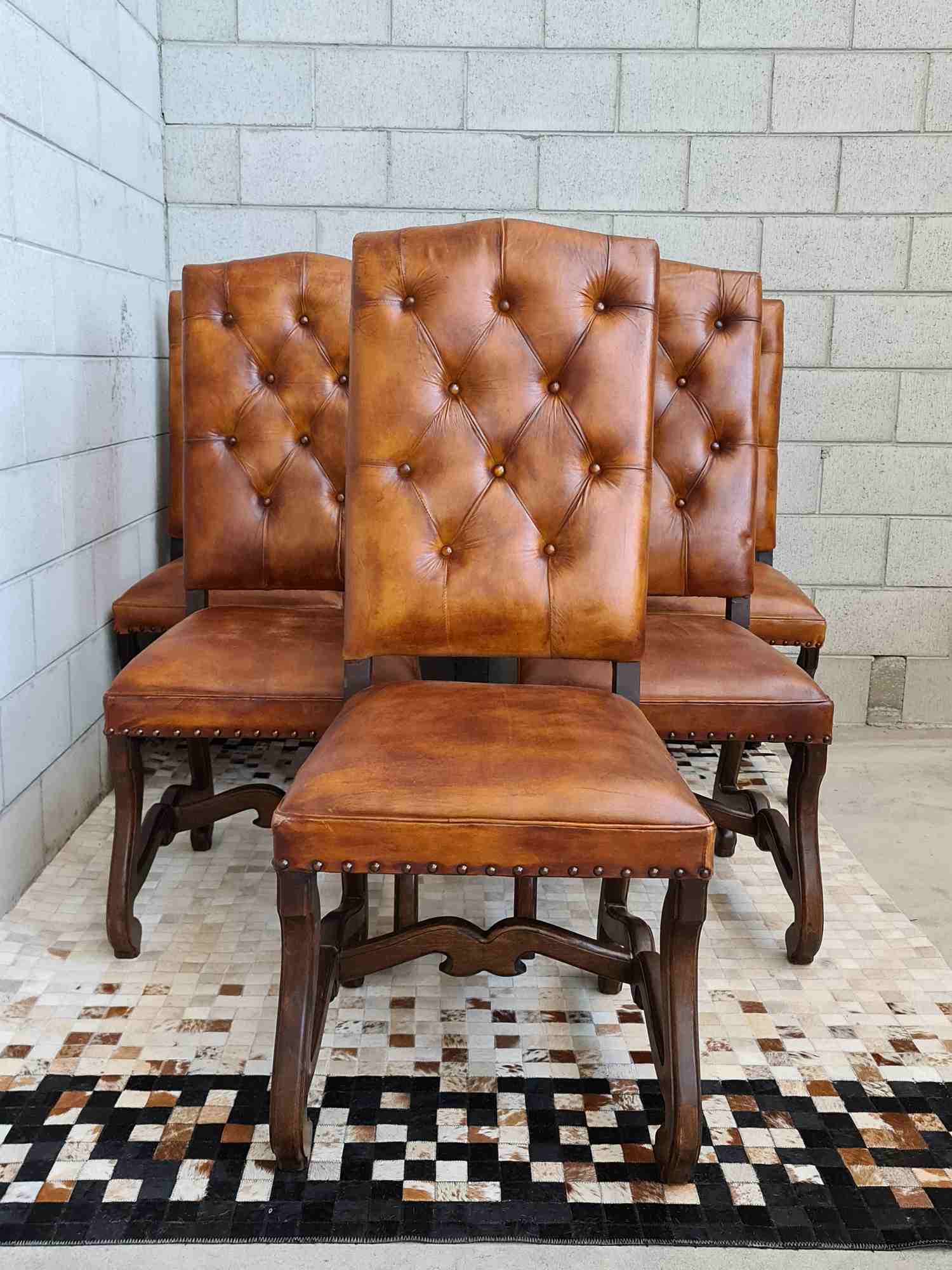 6 × Albertson French Dining Chairs in Leather