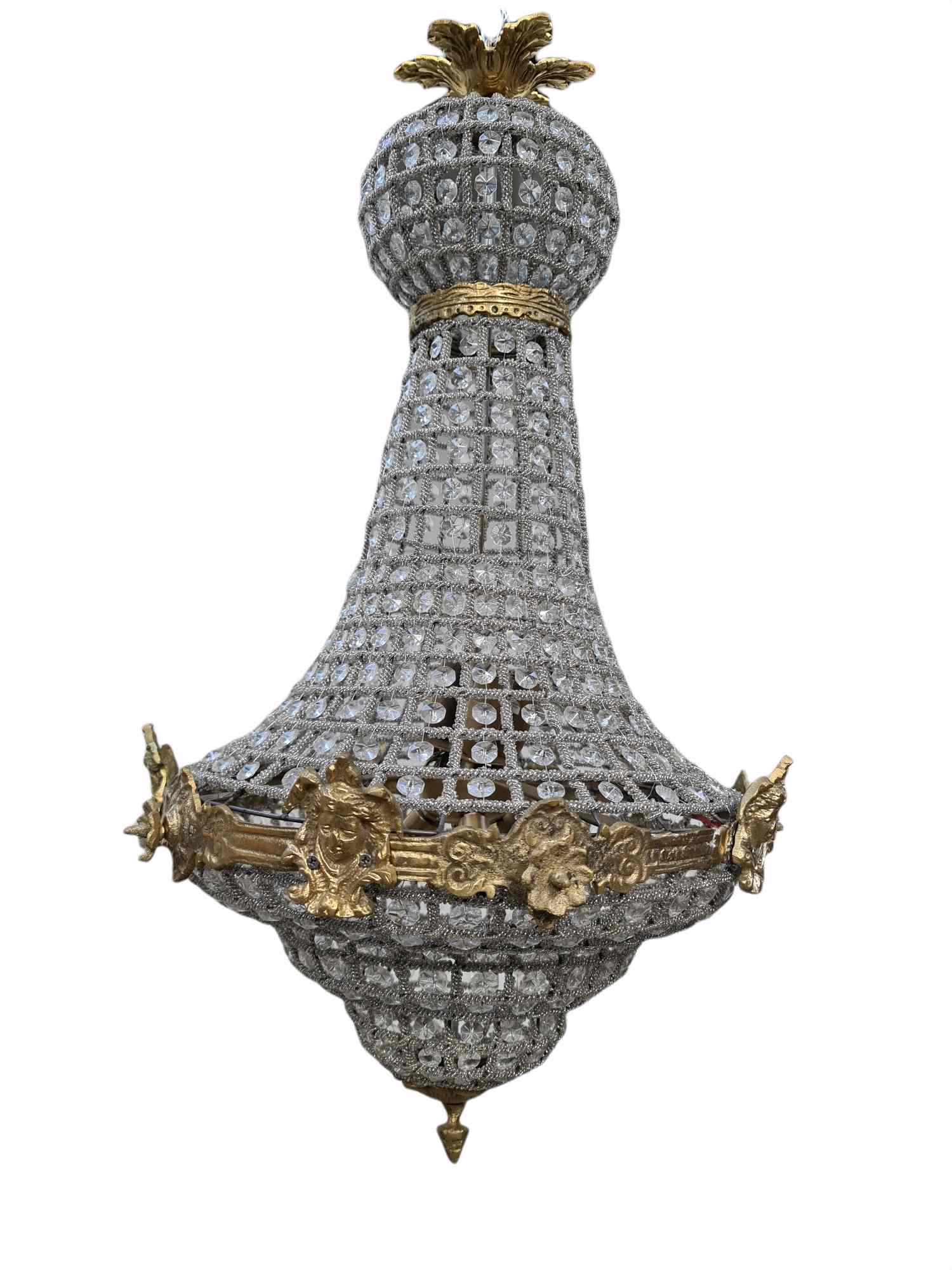 Long Greek Chandelier with Medusa