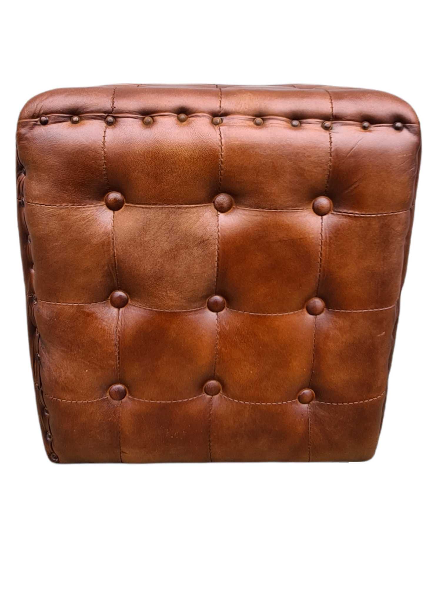HARKER LEATHER STOOL
