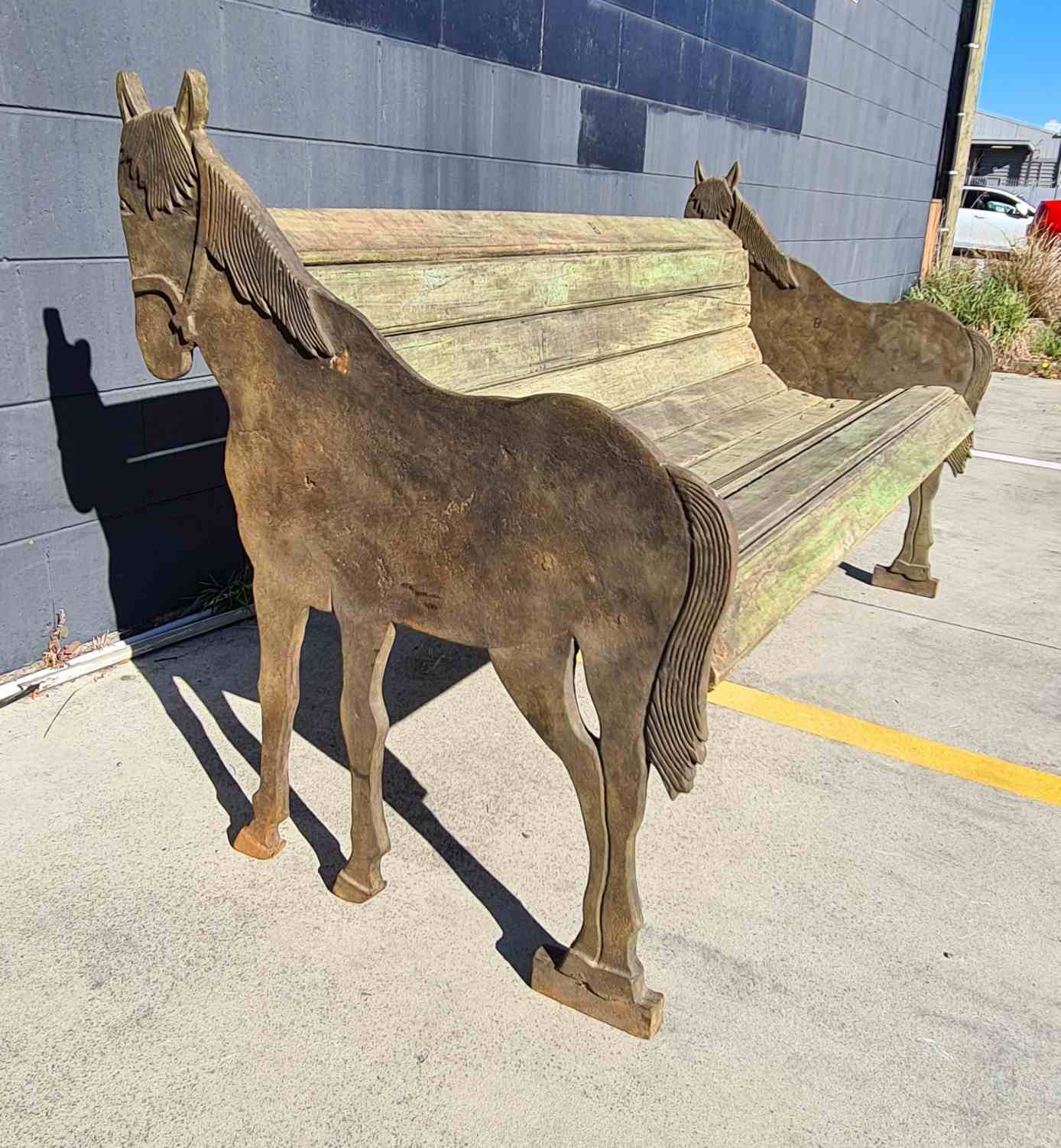 CAST IRON HORSE BENCH