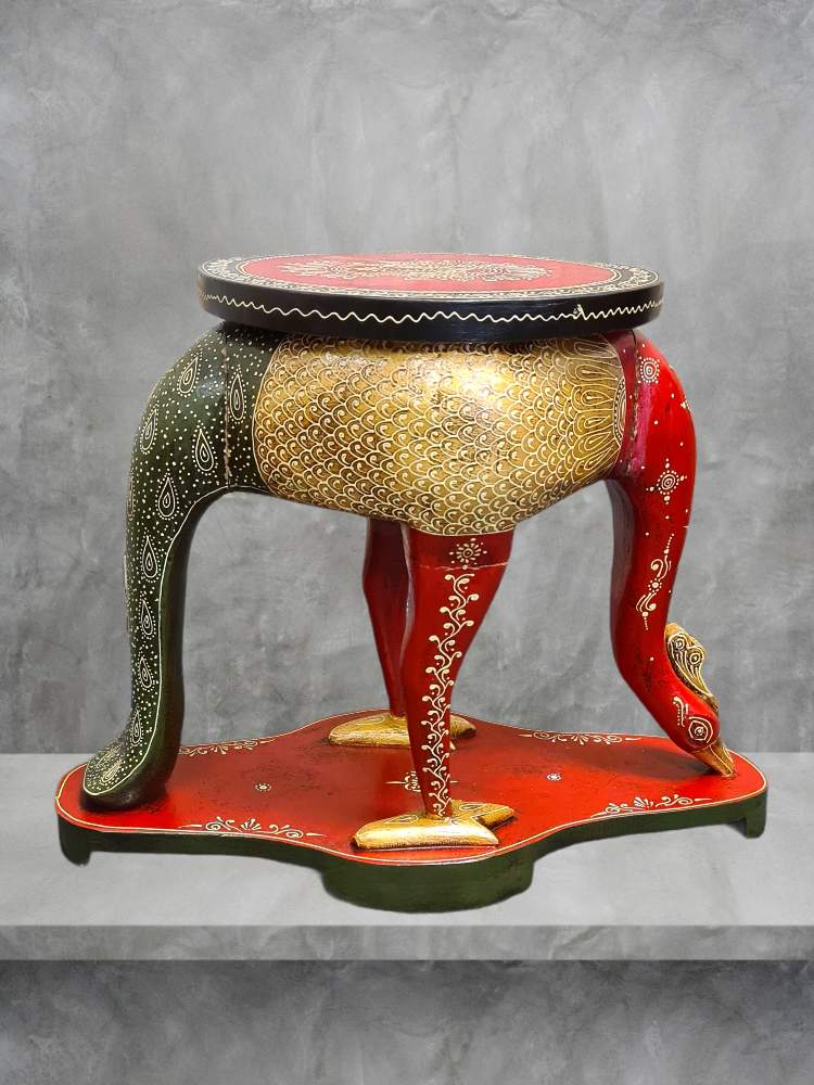 Hand Painted Indian Peacock Table