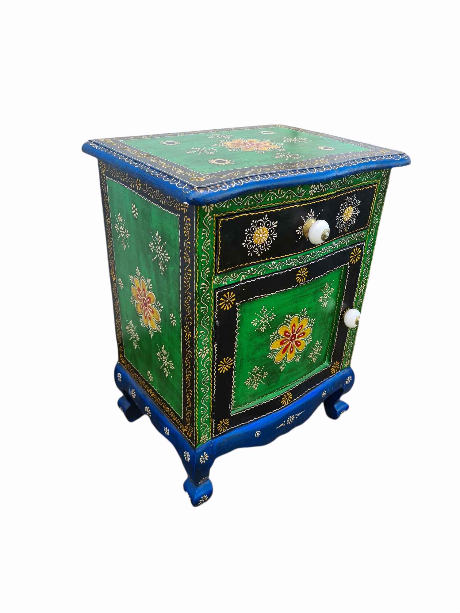 Indian Hand Painted Nightstand