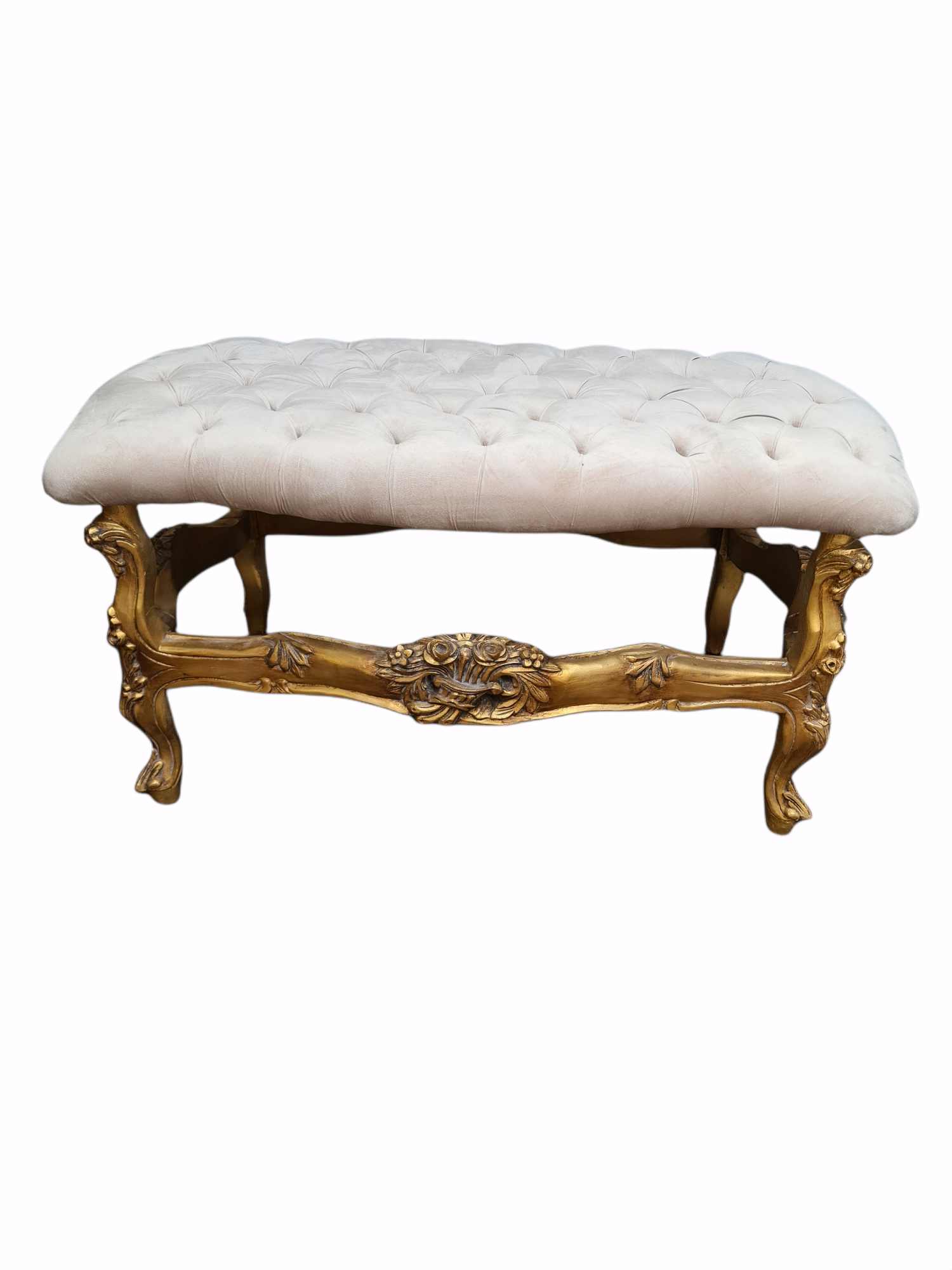 Italian velvet Tufted Bedroom Seat