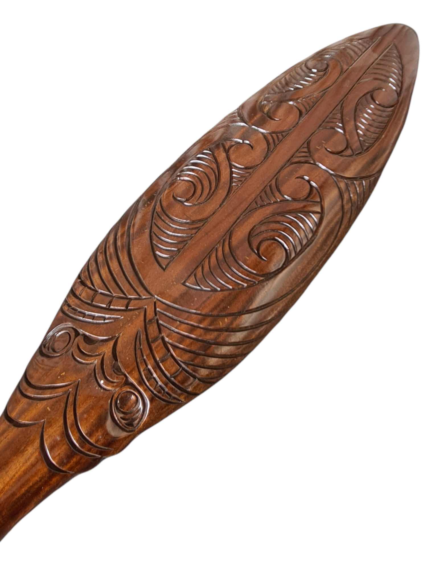 Wai Hand carved wooden Maori paddle