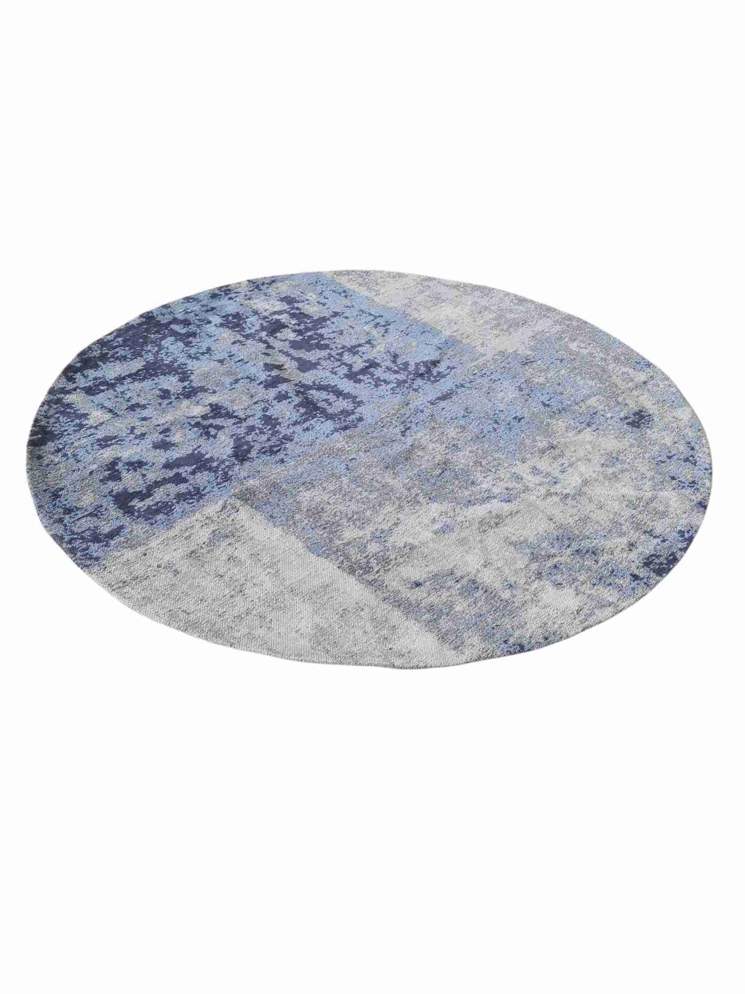 Modernist Round Distressed Rug