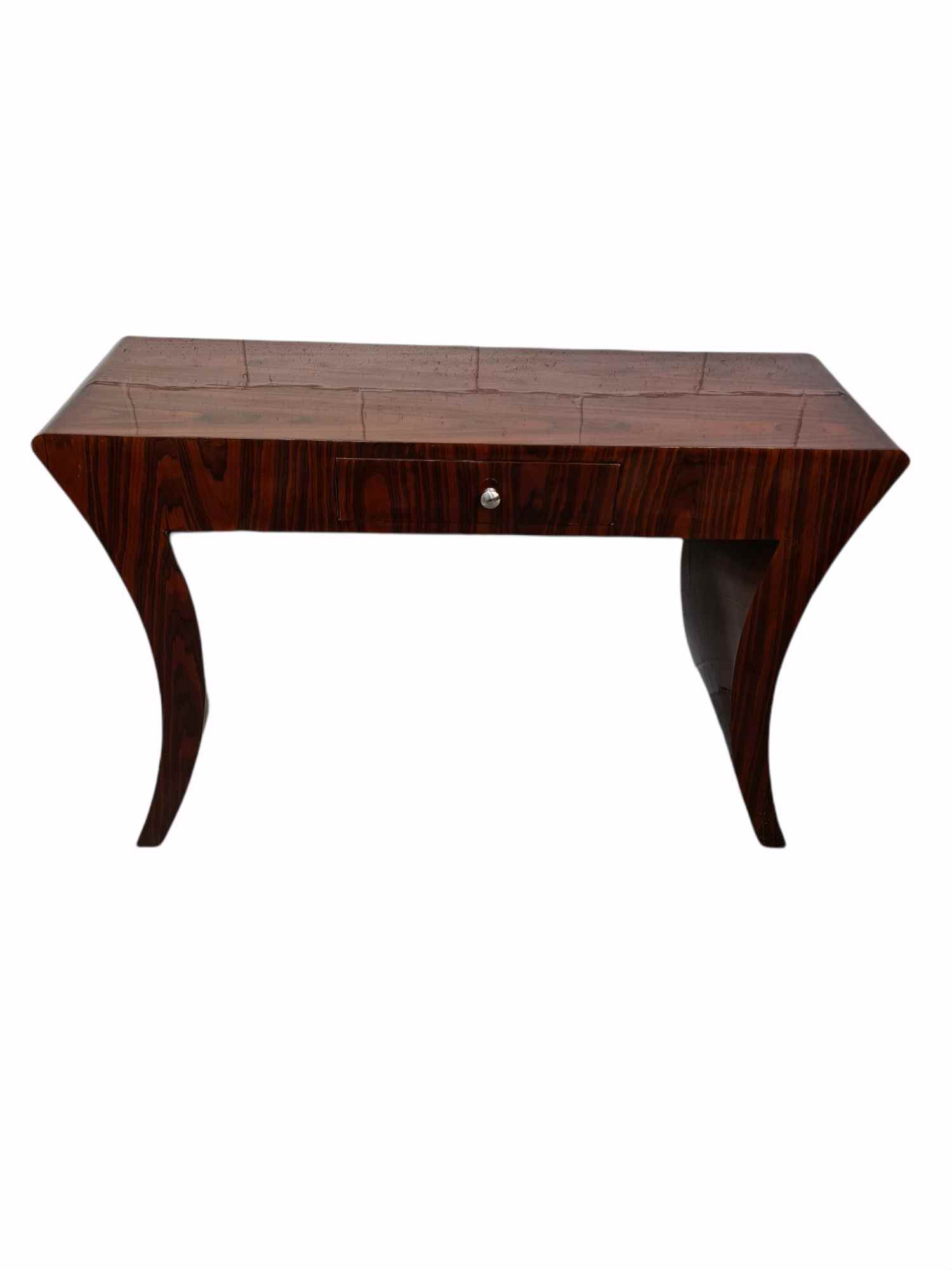 Art deco Burr walnut console