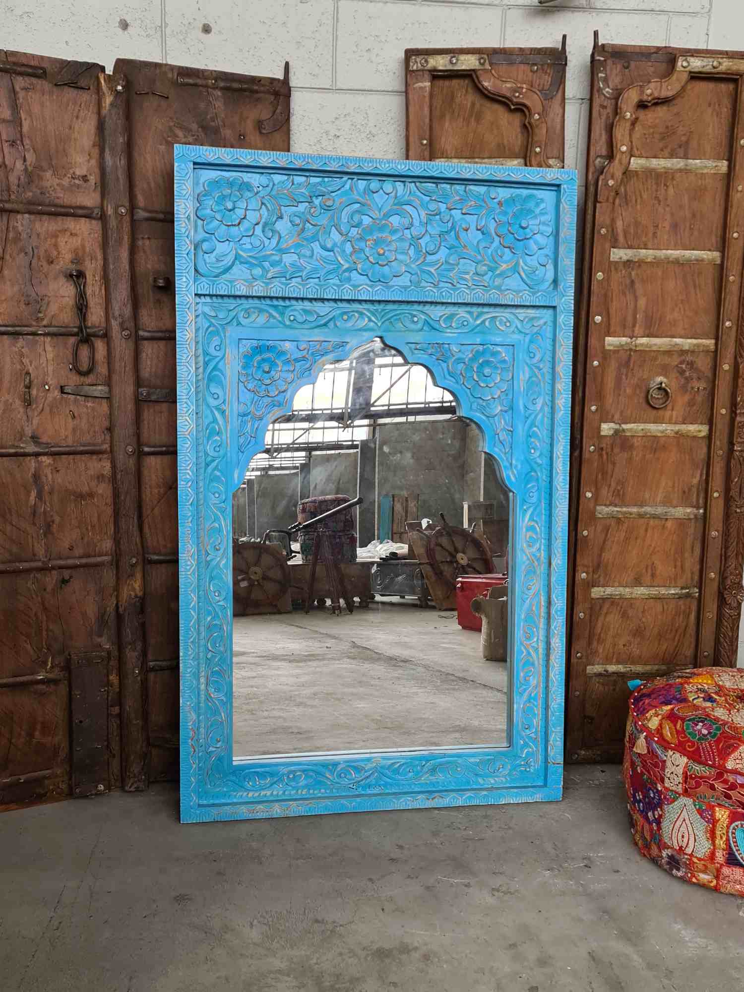 Rajasthani Indian Carved Large Mirror