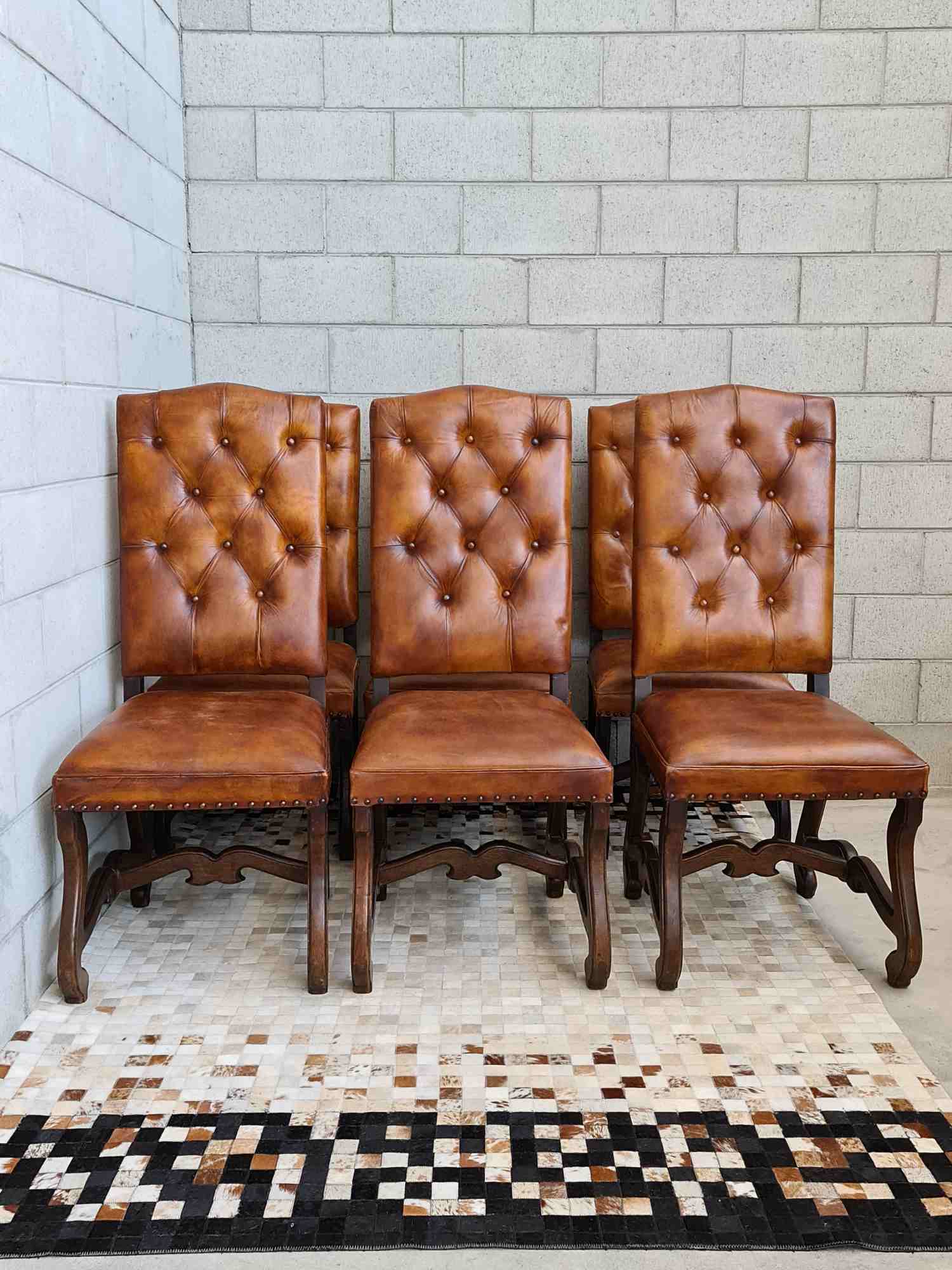 6 × Albertson French Dining Chairs in Leather