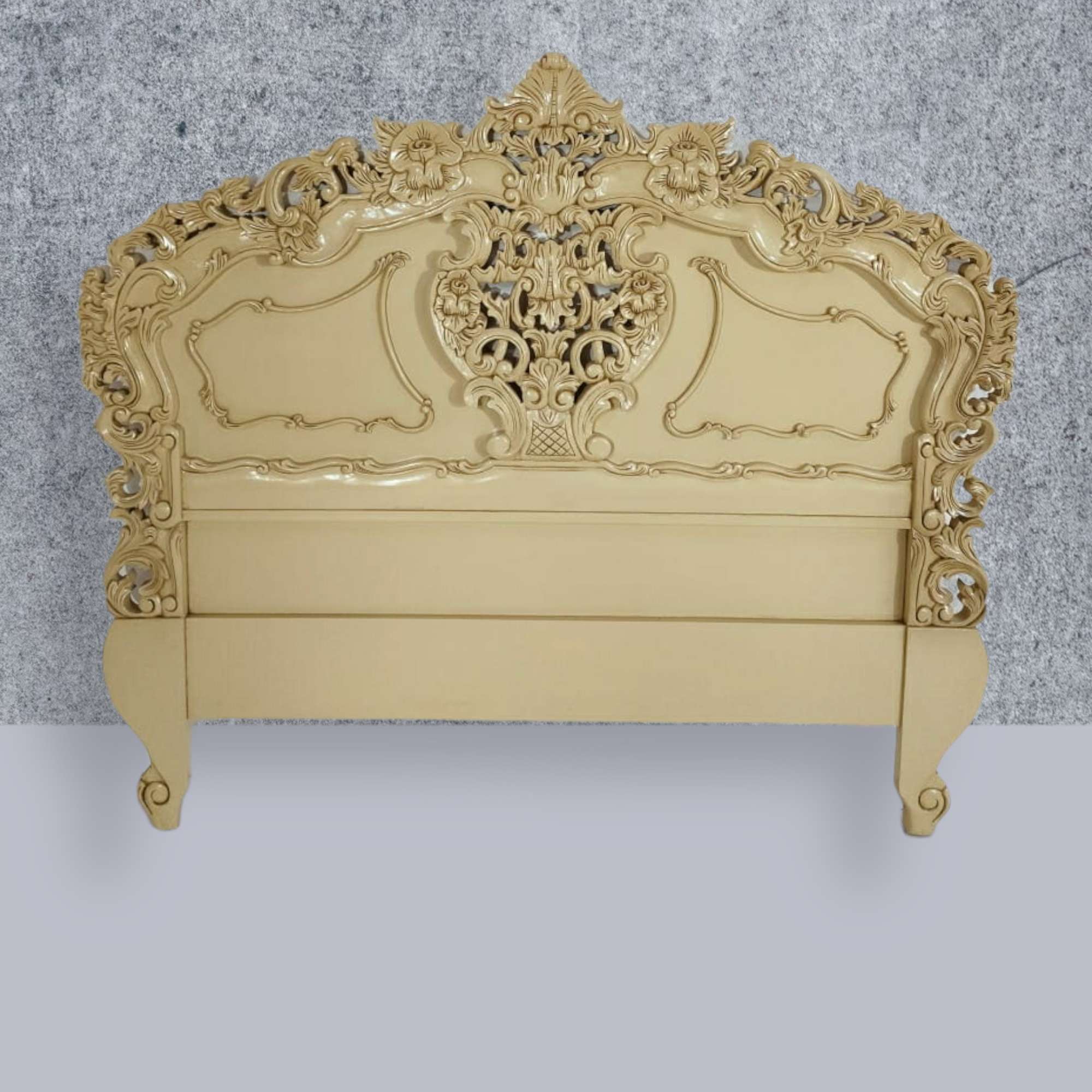 Lucas Mahogany wood Rococo Headboard