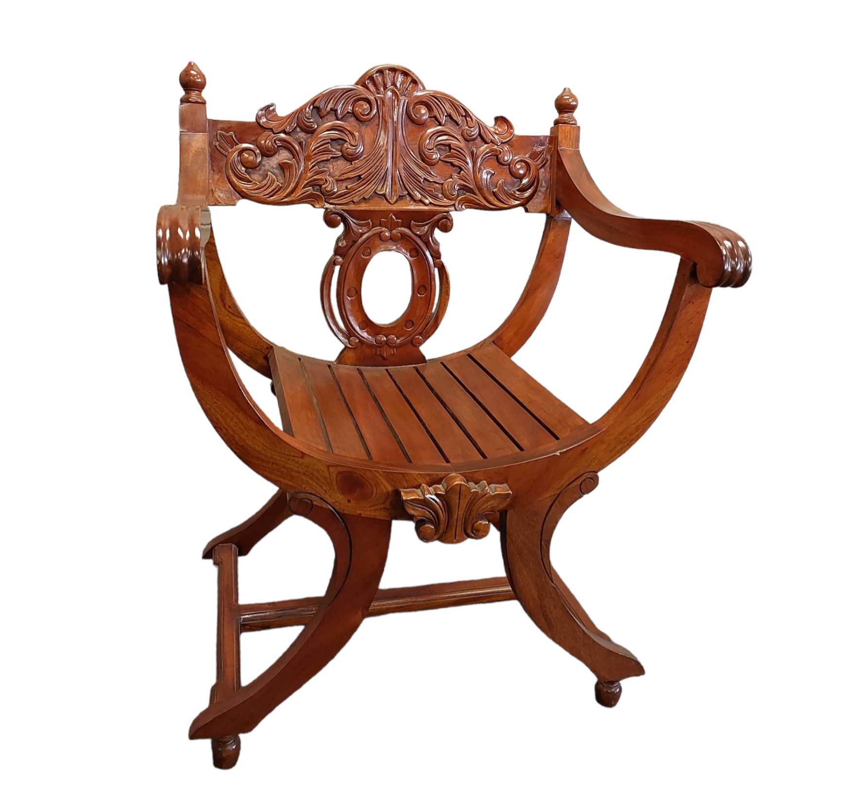 Neville Mahogany wood French Armchair