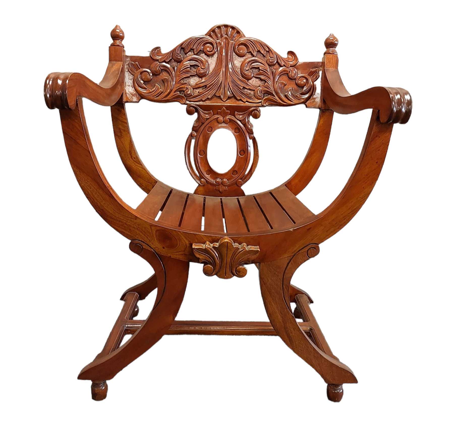 Neville Mahogany wood French Armchair