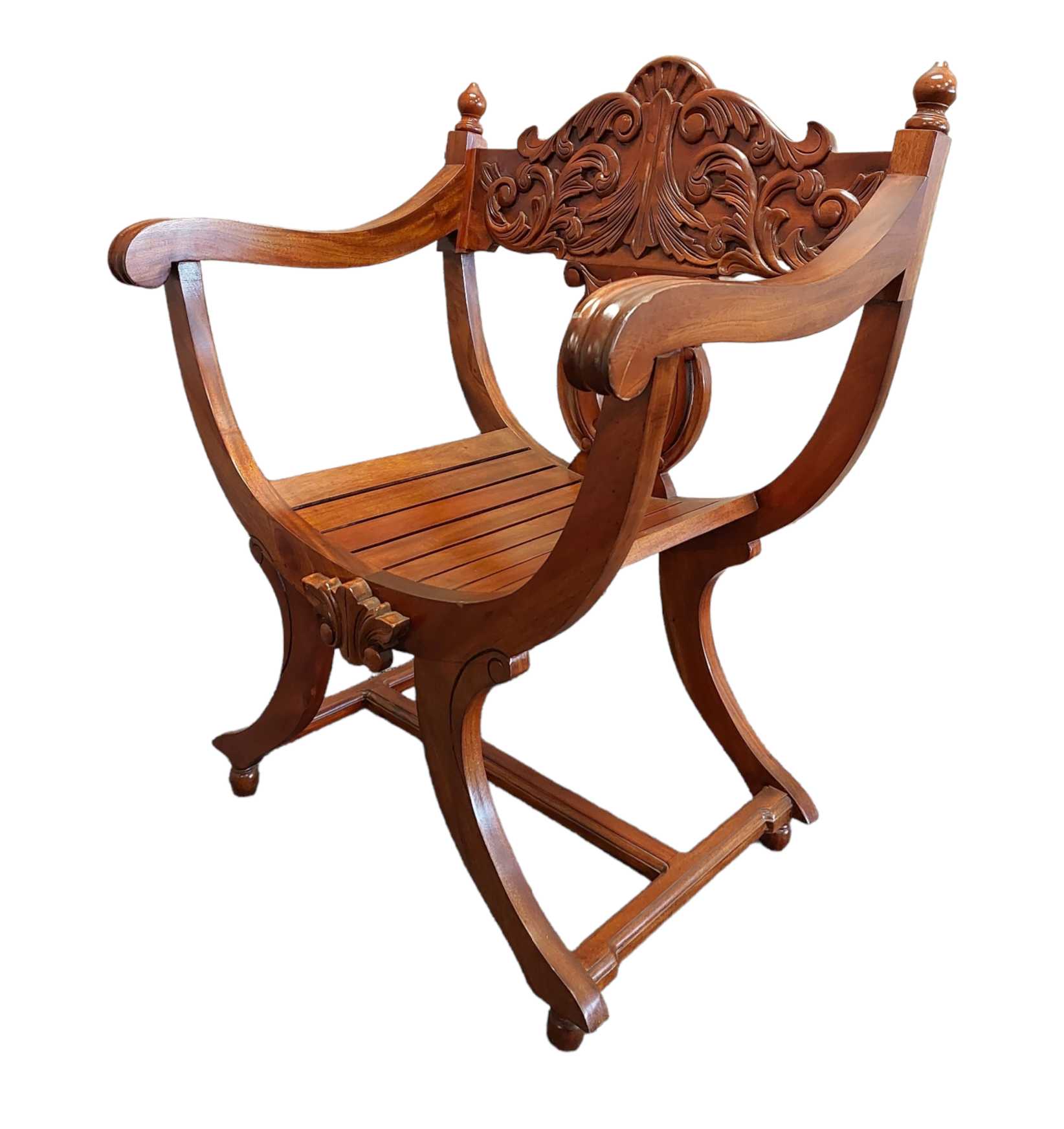 Neville Mahogany wood French Armchair