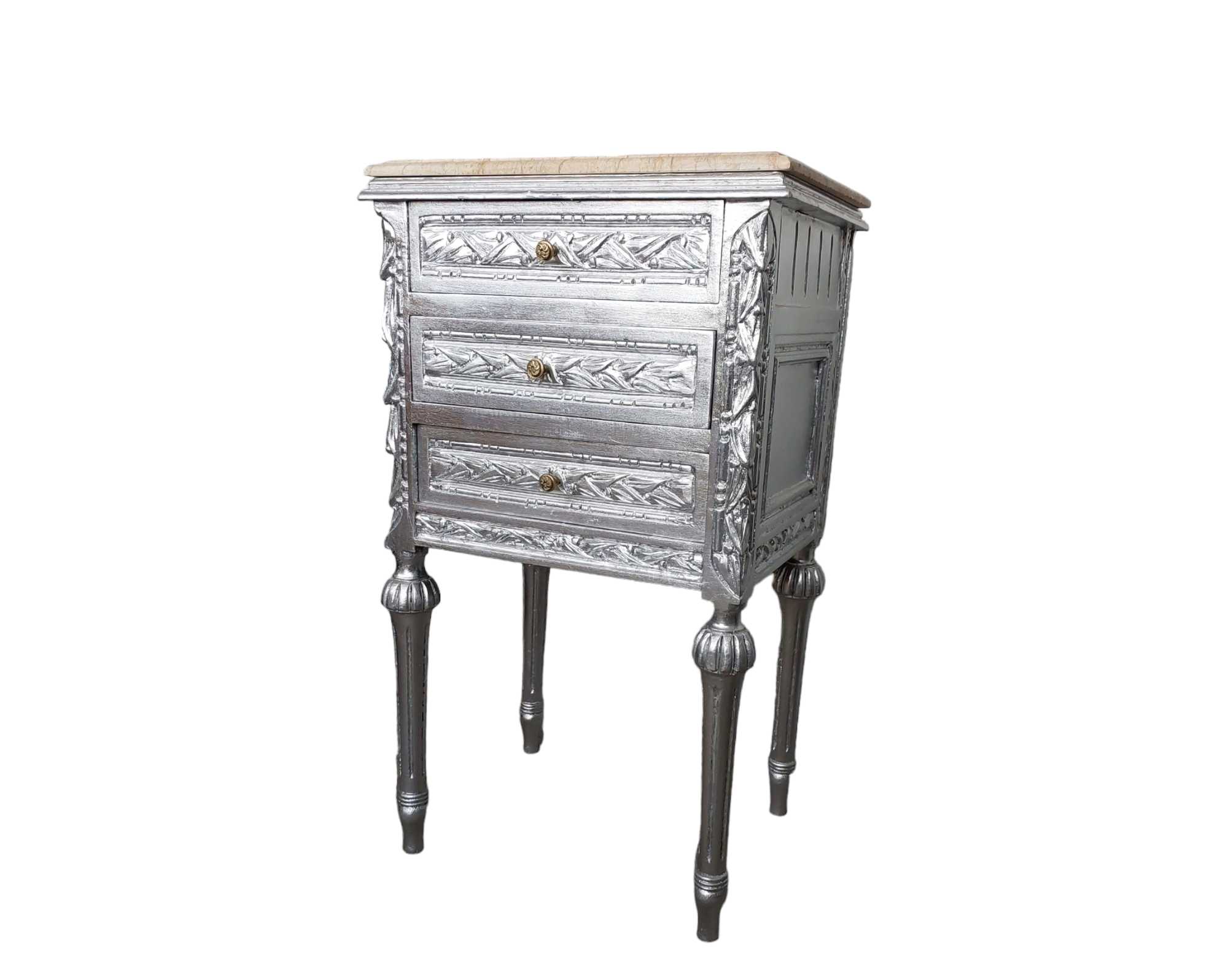 Aspen French Nightstand with Marble