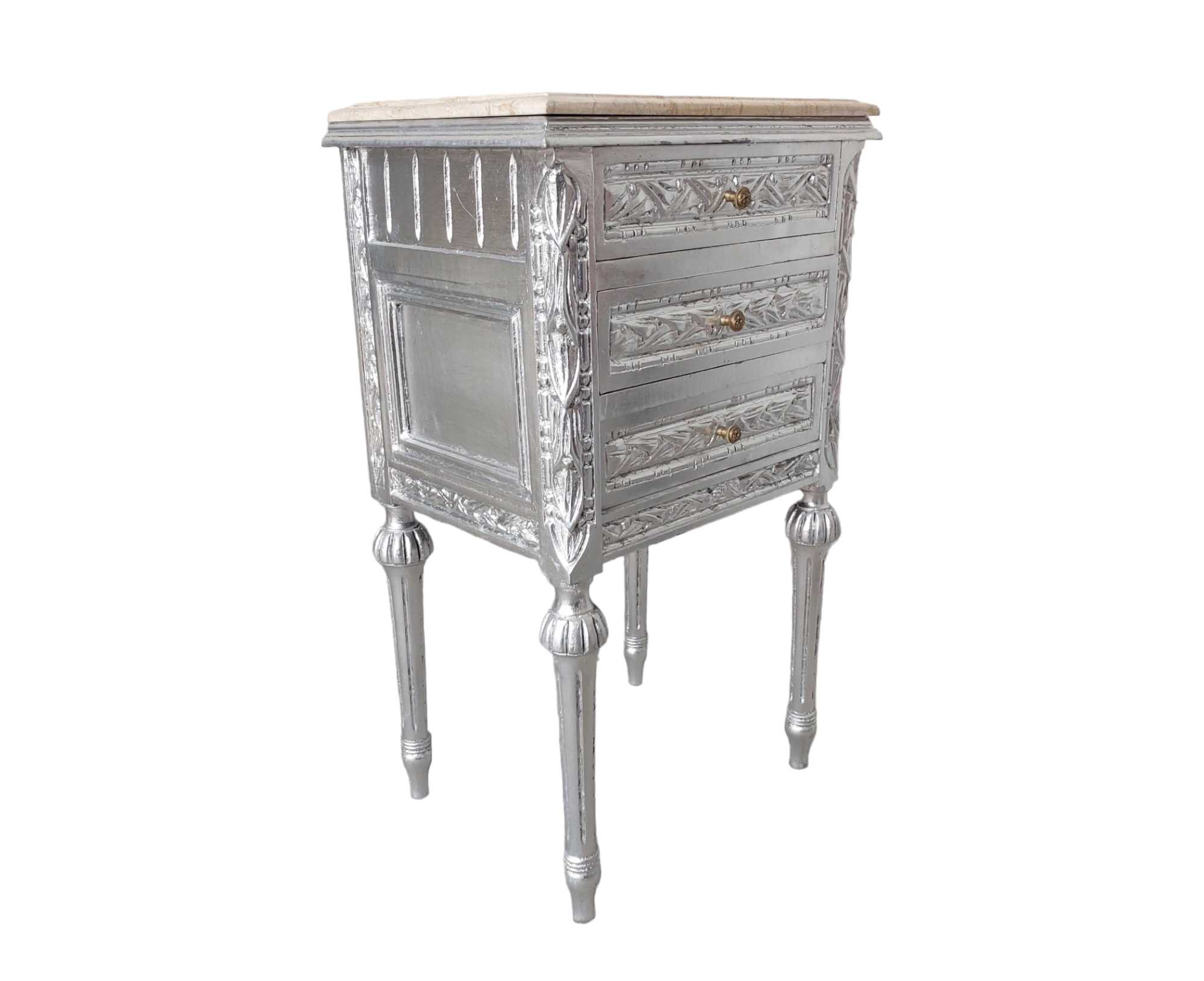 Aspen French Nightstand with Marble