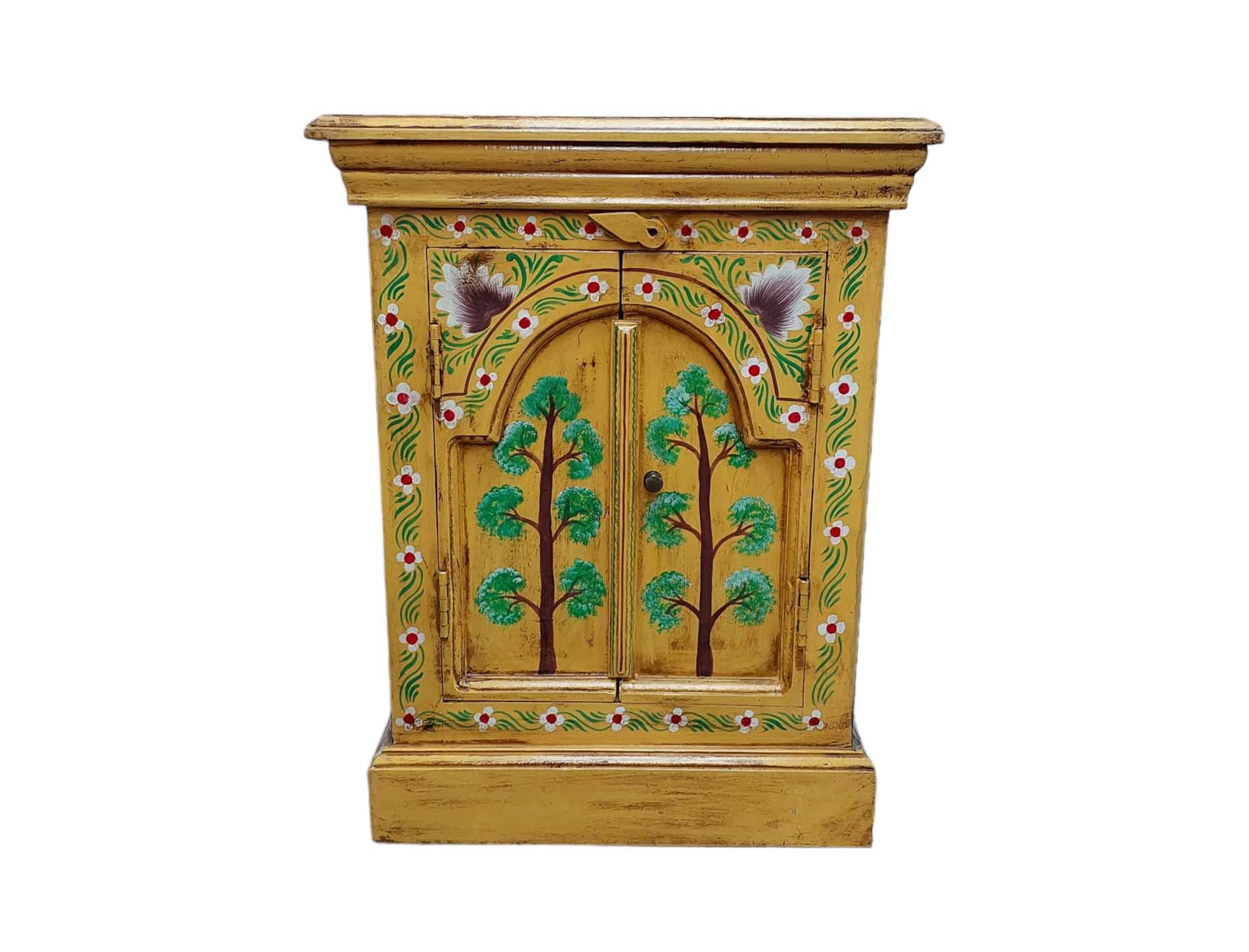 REWANA HAND PAINTED INDIAN BEDSIDE
