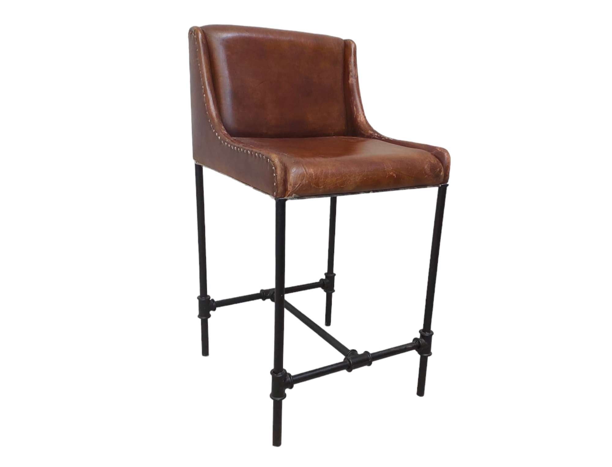 Colombo Industrial Leather Barstool