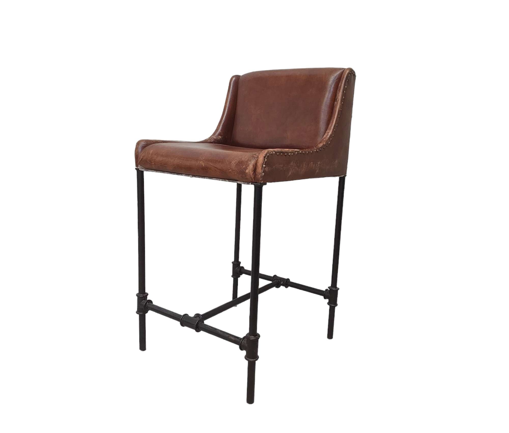 Colombo Industrial Leather Barstool