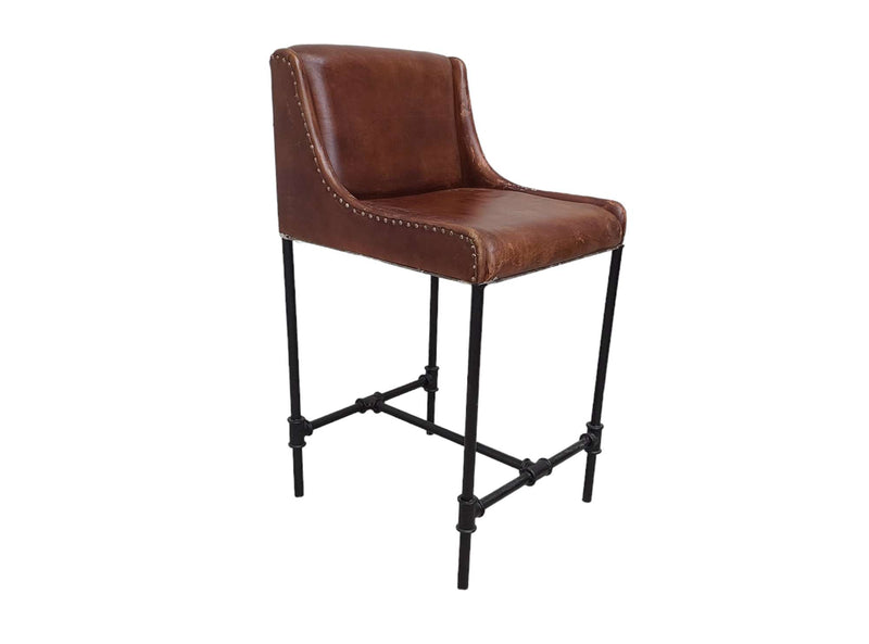 Colombo Industrial Leather Barstool