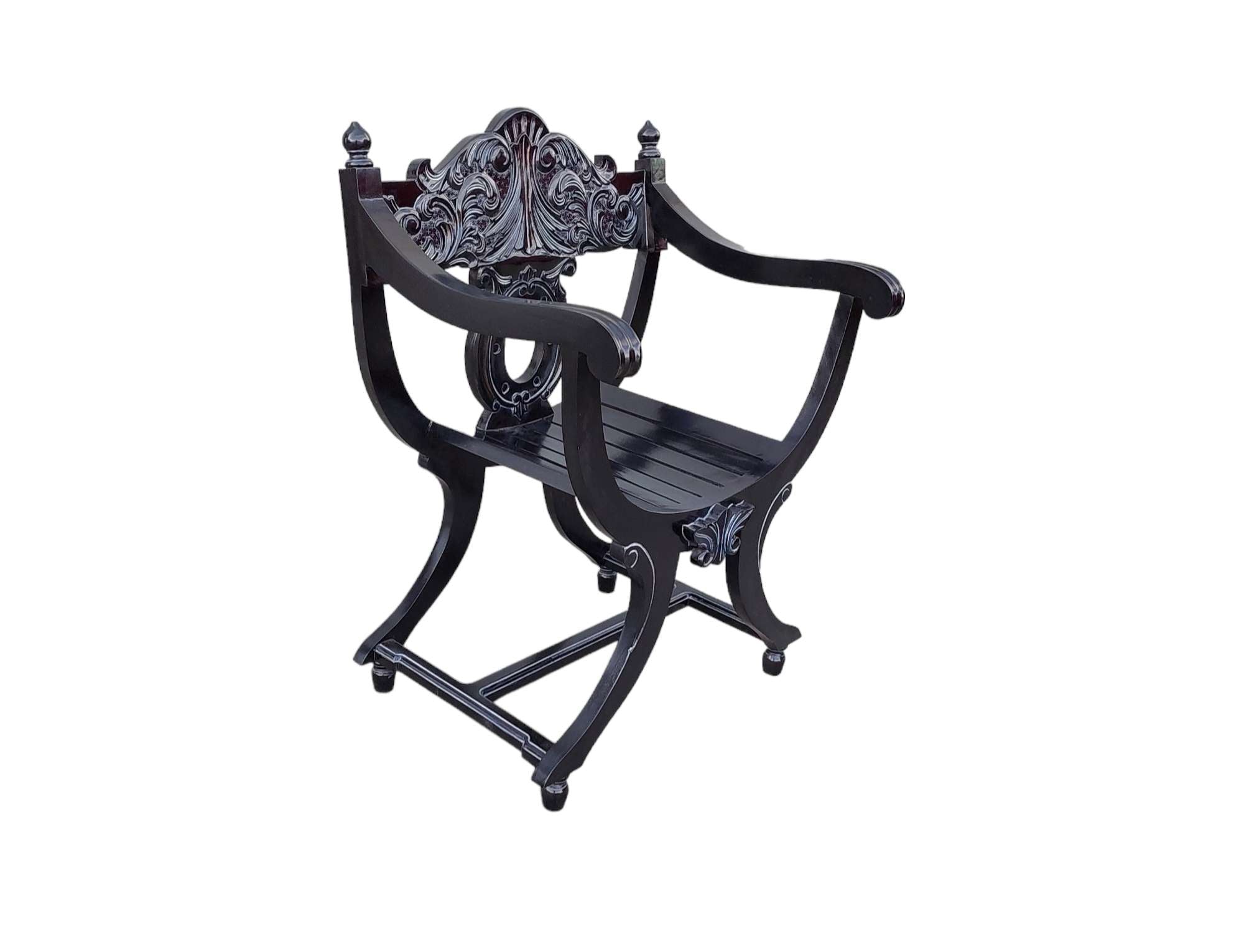 Neville Mahogany wood French Armchair
