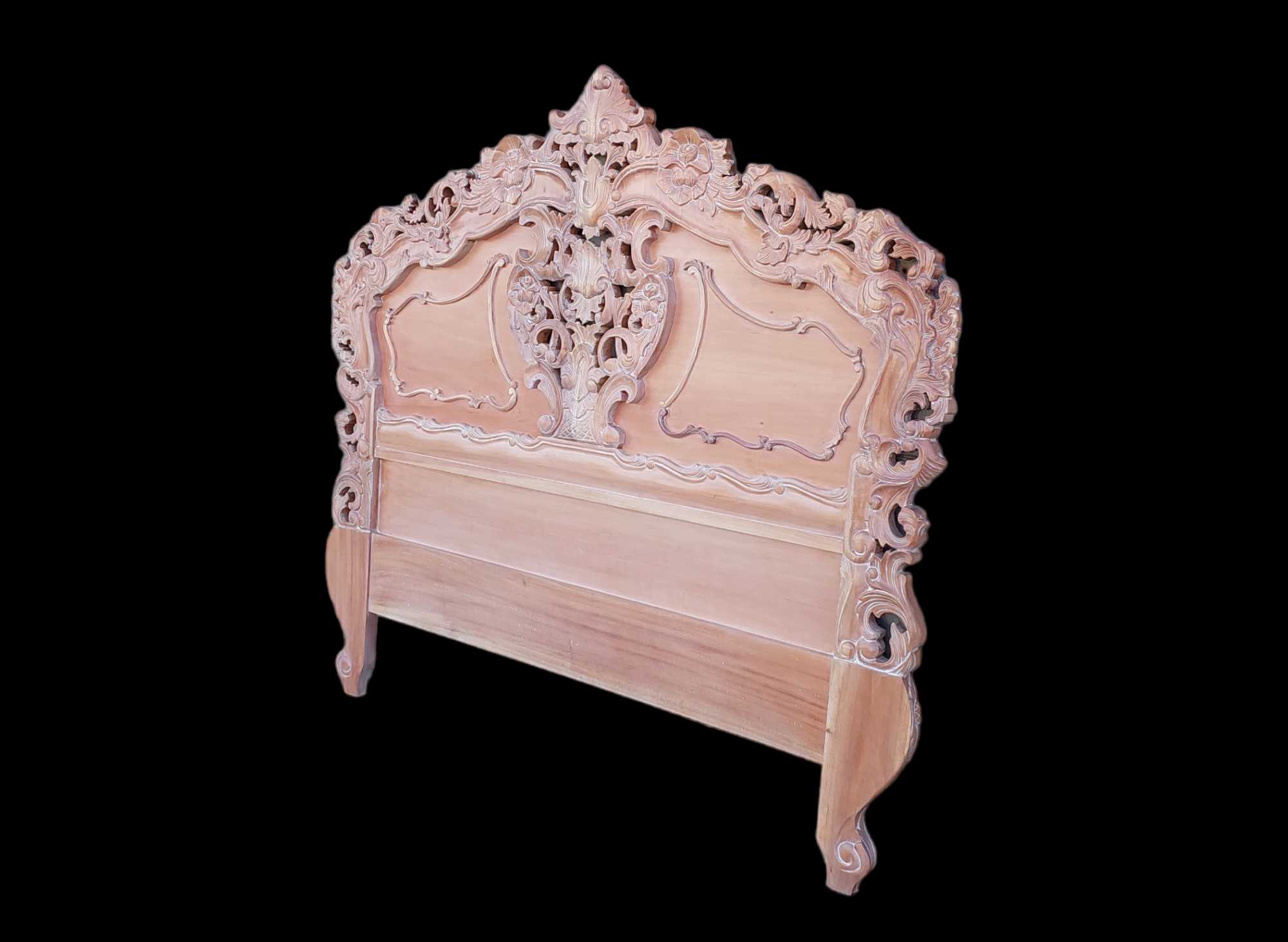 Lucas Mahogany wood Rococo Headboard