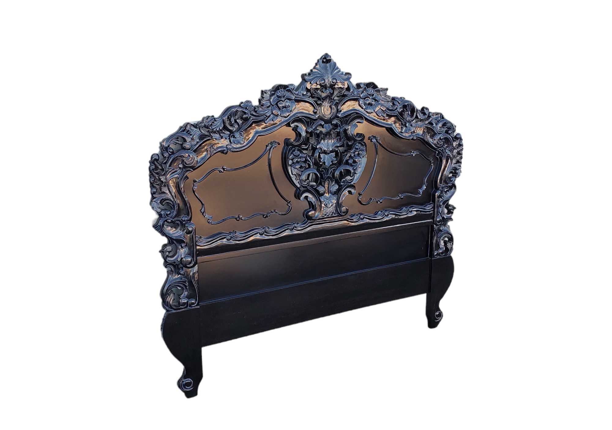 Lucas Mahogany wood Rococo Headboard