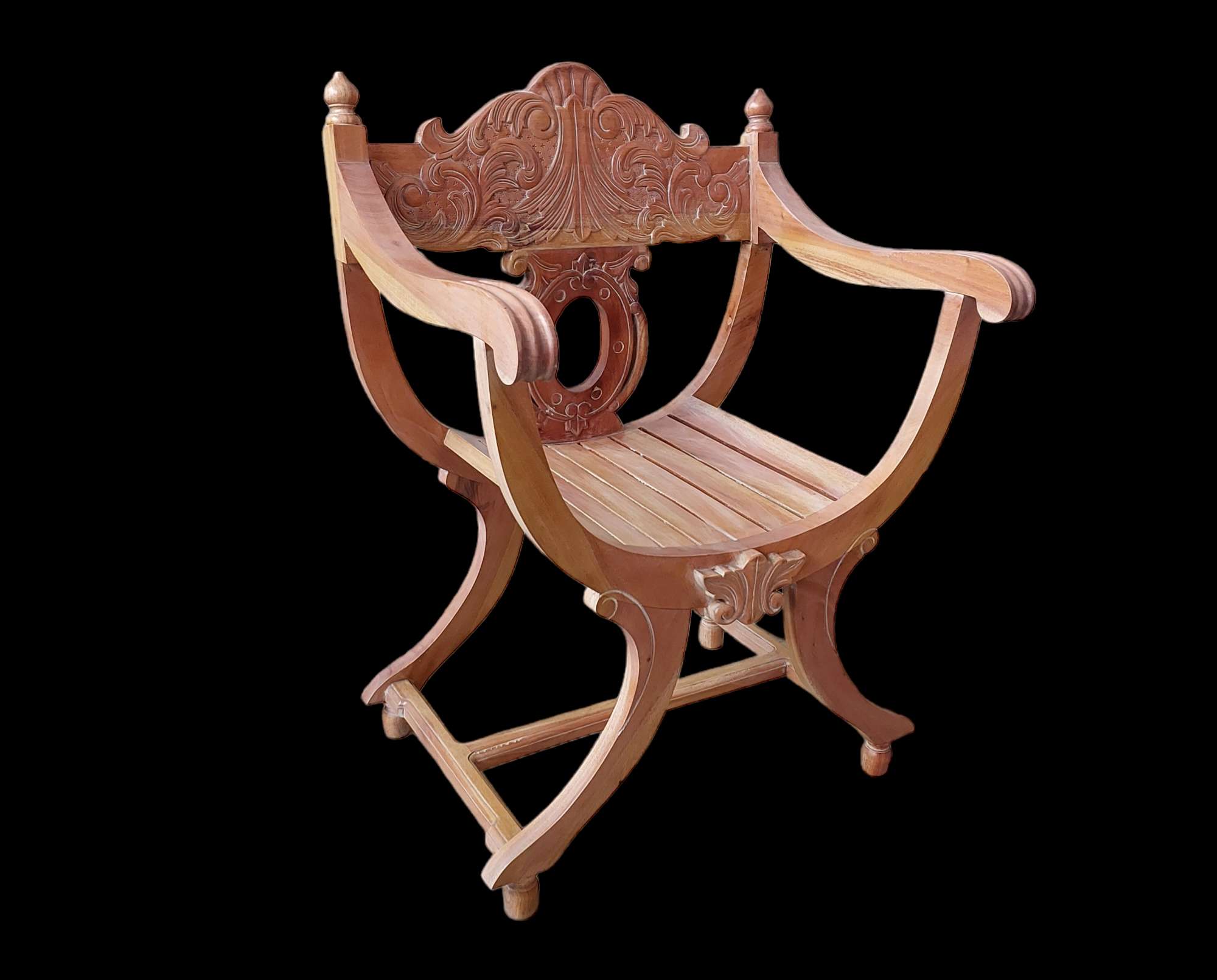 Neville Mahogany wood French Armchair