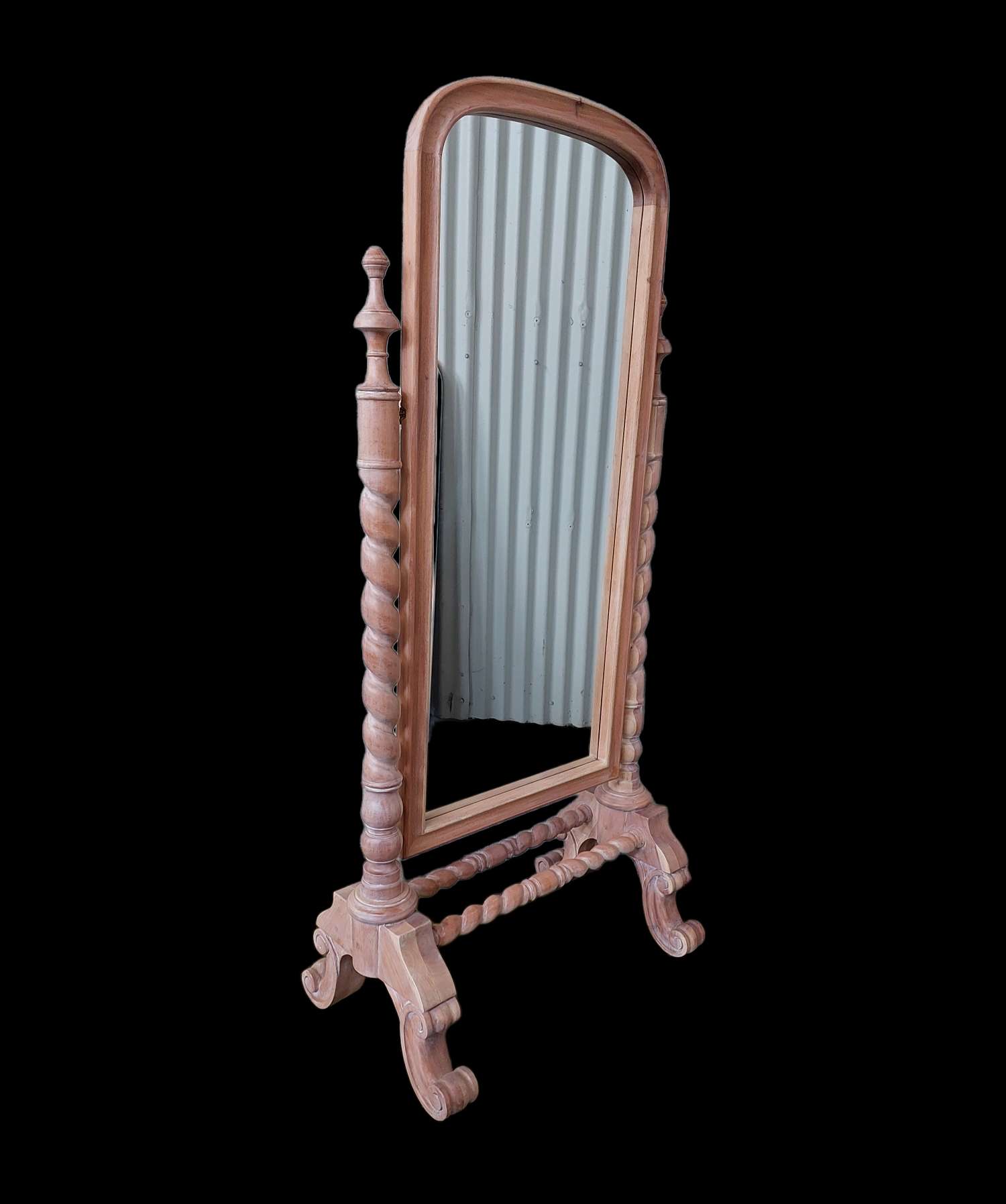 VALENTINA  FRENCH BARLEY TWIST CHEVAL MIRROR