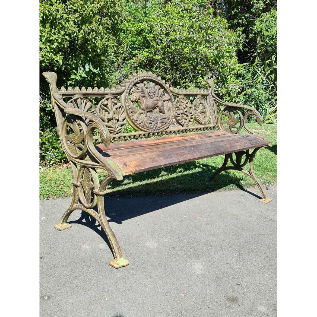 CAST IRON DOG BENCH SEAT