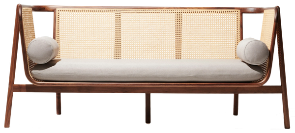 CONTEMPO MID CENTURY TEAK & RATTAN SOFA