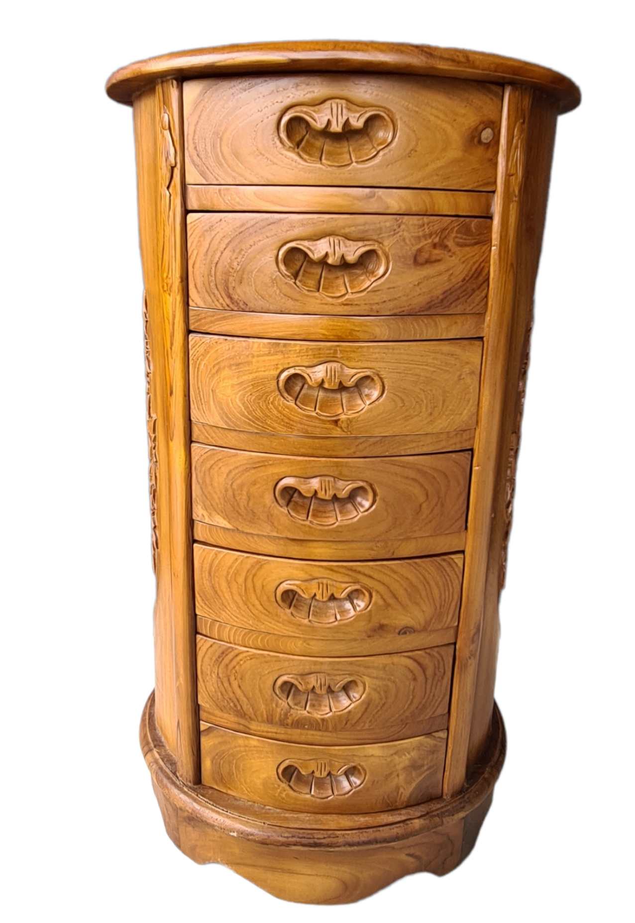 ROUND 7 DRAWER TEAK CHEST
