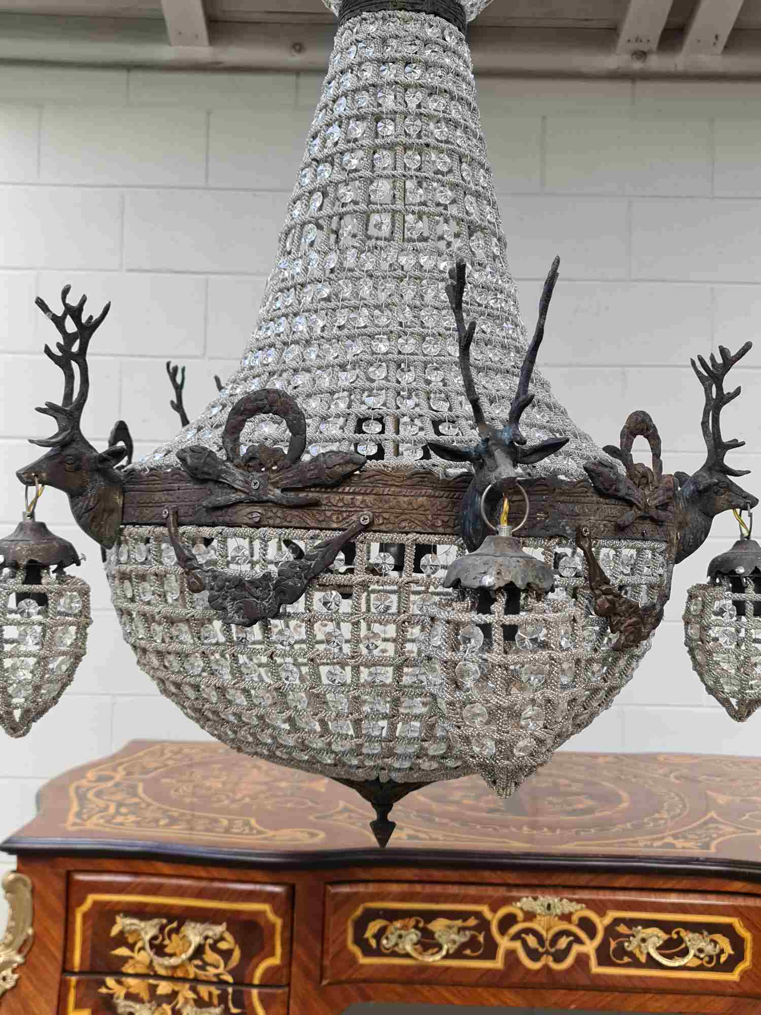 French Country Stag Chandelier