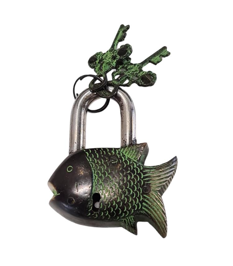 Indian Brass Fish Padlock