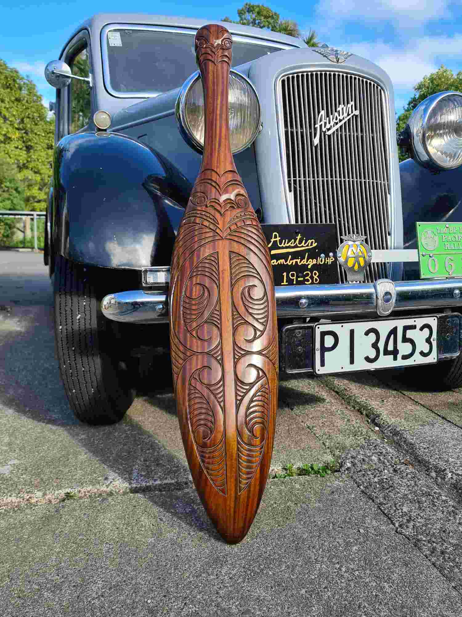 Wai Hand carved wooden Maori paddle