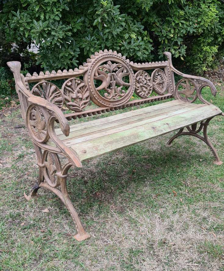 Cast Iron Love Birds Bench seat