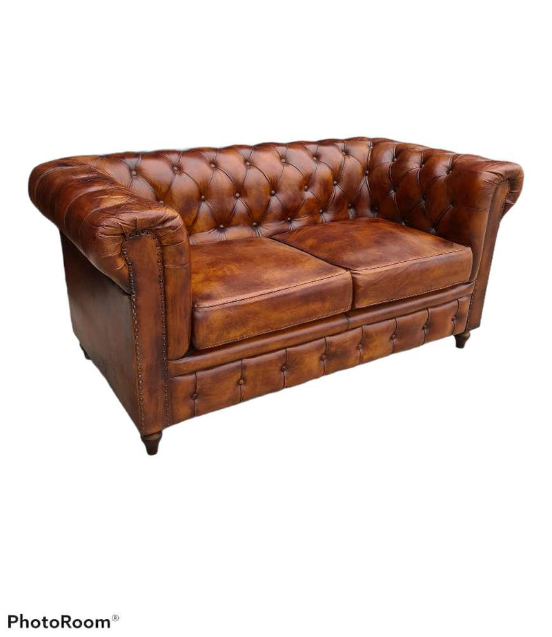 Glasgow Two seater Chesterfield Leather sofa