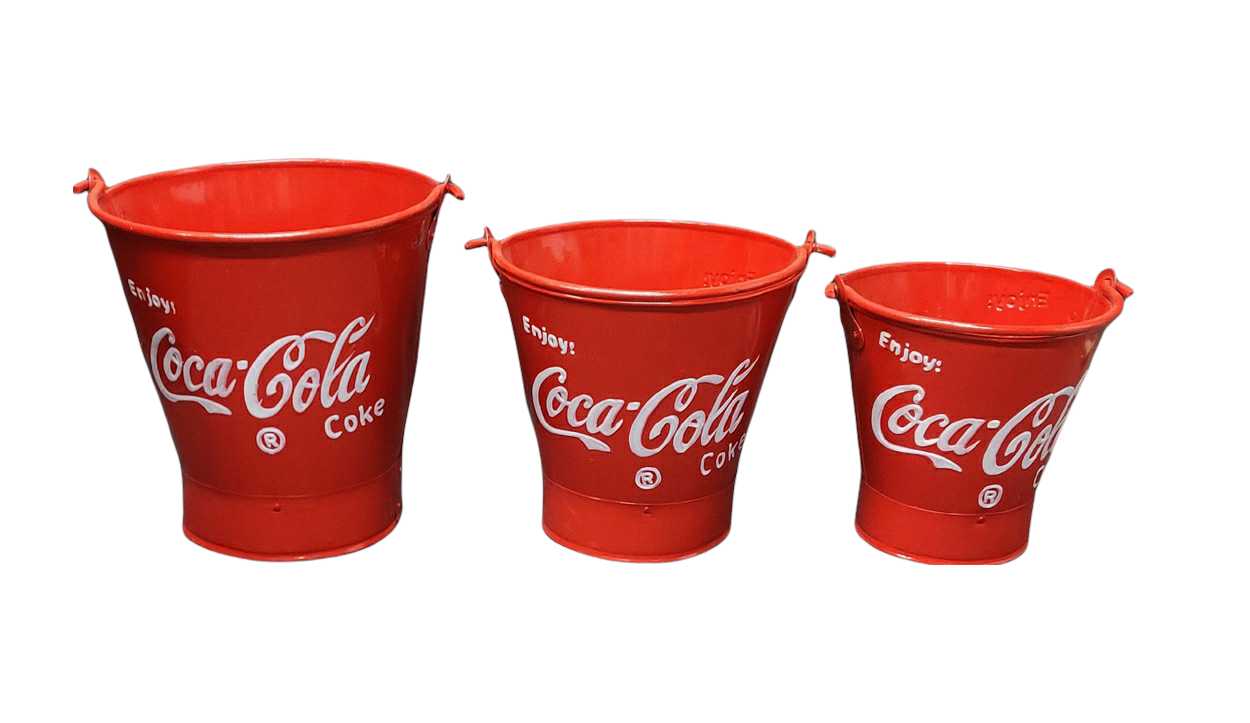 SET OF 3 COCA COLA BUCKETS
