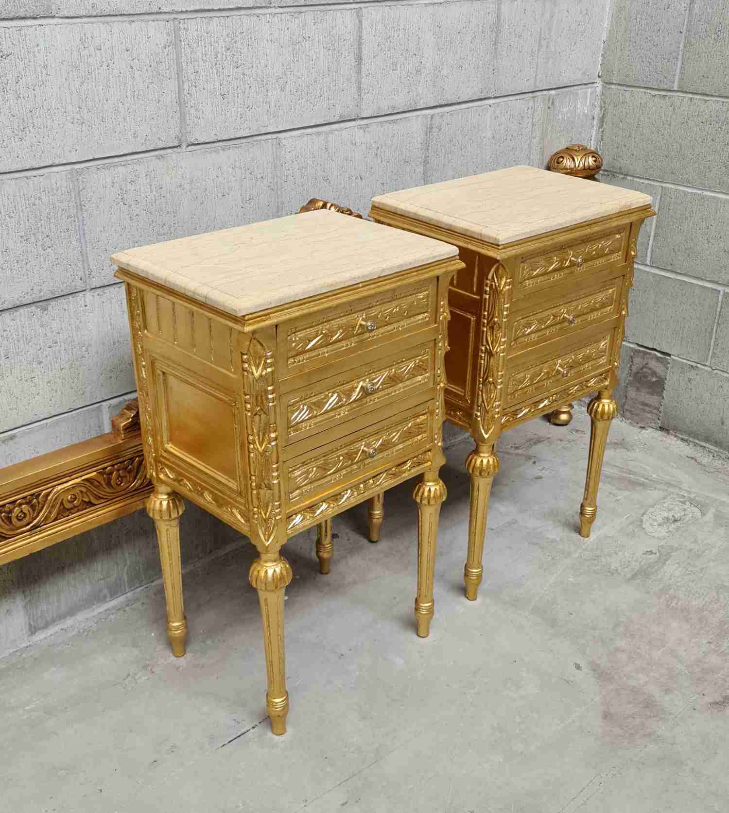 Aspen French Nightstand with Marble