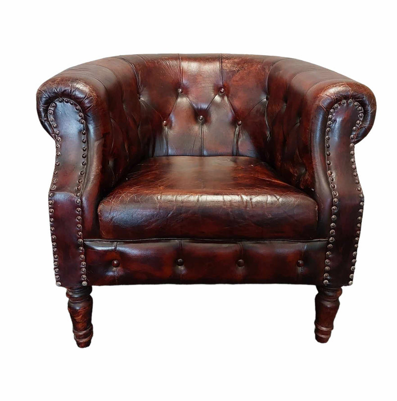 SAN ANTONIO LEATHER TUB CHAIR