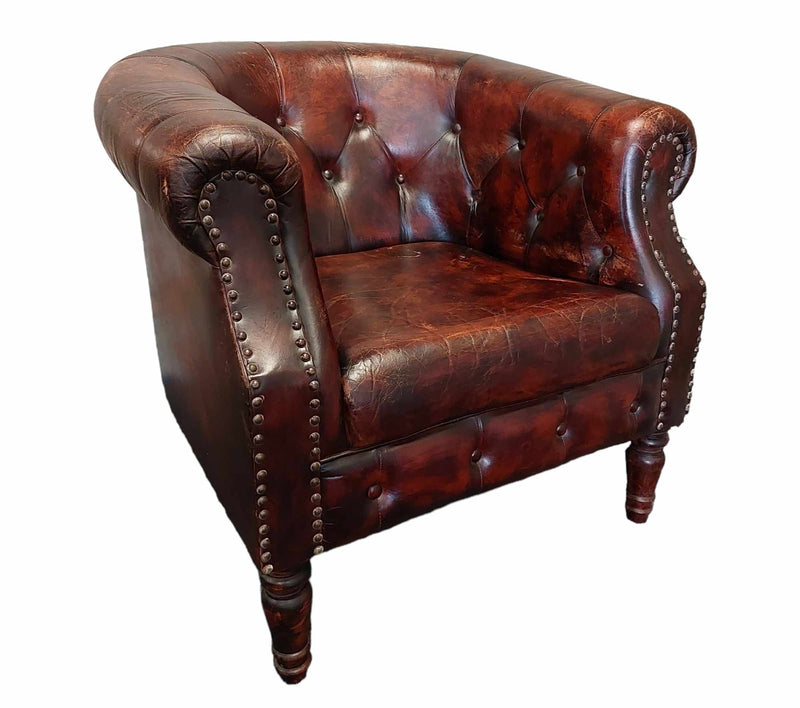 SAN ANTONIO LEATHER TUB CHAIR