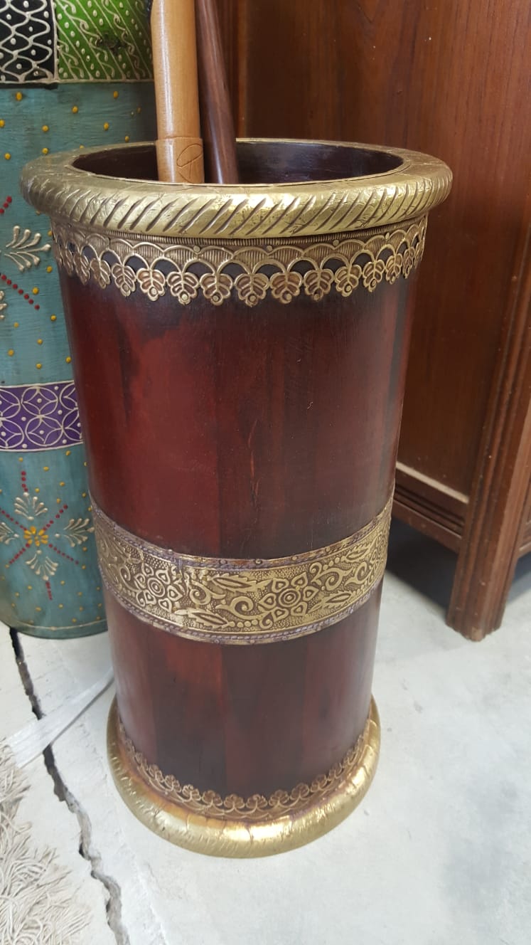 Brass Fitted Indian Walking Stick holder