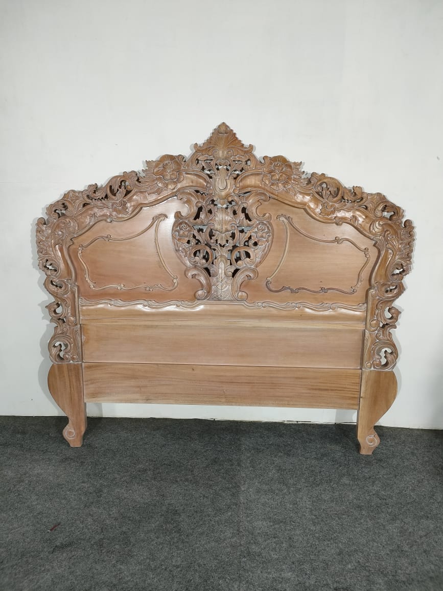 Lucas Mahogany wood Rococo Headboard