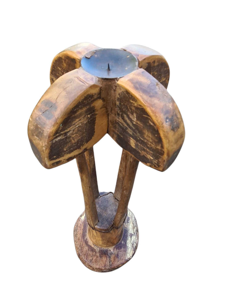 VINTAGE  INDIAN WOODEN CANDLE STANDS