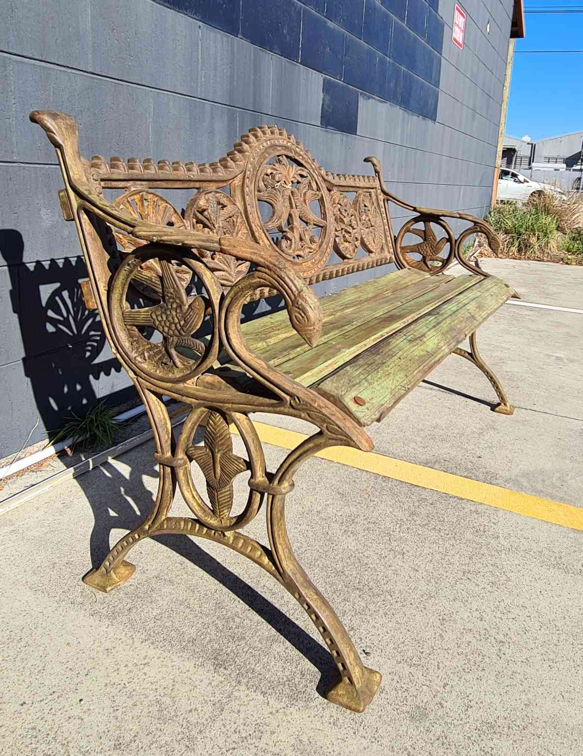 Cast Iron Love Birds Bench seat